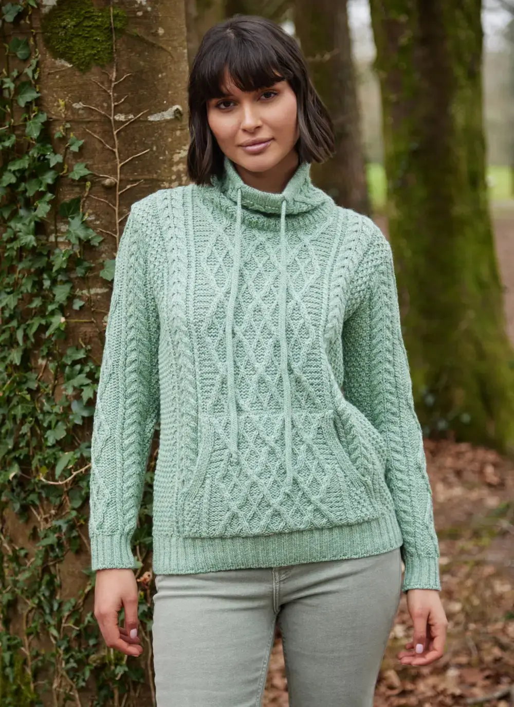 Aine Kangaroo Pocket Aran Sweater